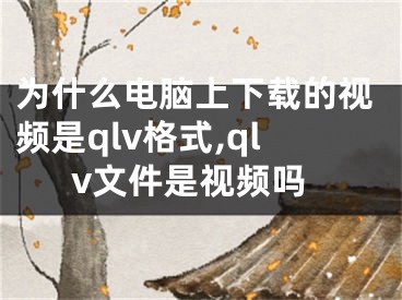 為什么電腦上下載的視頻是qlv格式,qlv文件是視頻嗎