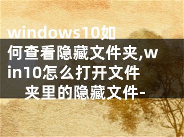 windows10如何查看隱藏文件夾,win10怎么打開(kāi)文件夾里的隱藏文件-