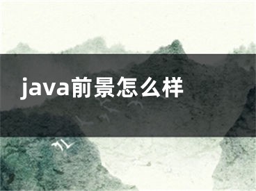 java前景怎么樣