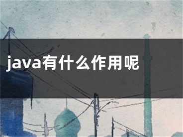 java有什么作用呢