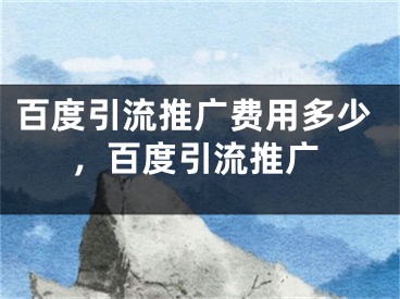 百度引流推廣費(fèi)用多少，百度引流推廣