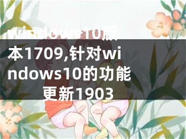 windows10版本1709,針對(duì)windows10的功能更新1903