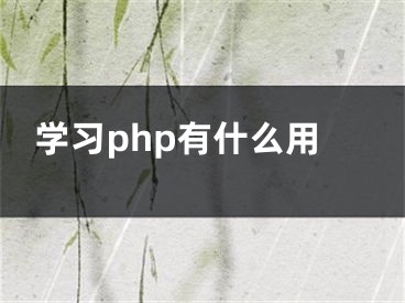 學(xué)習(xí)php有什么用