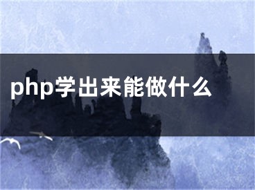 php學(xué)出來能做什么