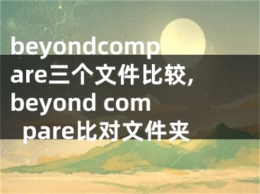 beyondcompare三個文件比較,beyond compare比對文件夾