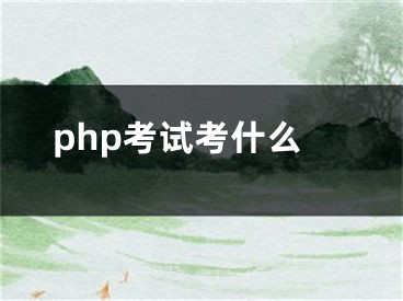 php考試考什么