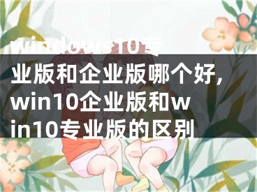 windows10專業(yè)版和企業(yè)版哪個(gè)好,win10企業(yè)版和win10專業(yè)版的區(qū)別