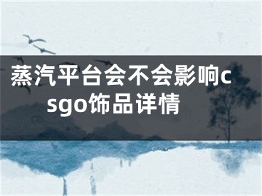 蒸汽平臺(tái)會(huì)不會(huì)影響csgo飾品詳情