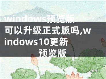 windows預(yù)覽版可以升級正式版嗎,windows10更新預(yù)覽版