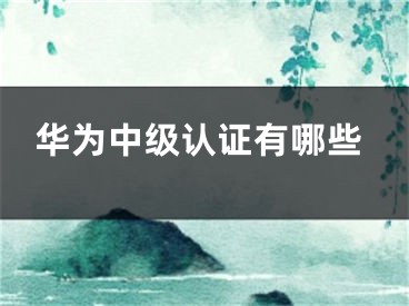 華為中級(jí)認(rèn)證有哪些