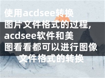 使用acdsee轉(zhuǎn)換圖片文件格式的過程,acdsee軟件和美圖看看都可以進行圖像文件格式的轉(zhuǎn)換