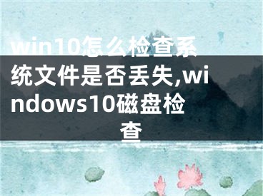 win10怎么檢查系統(tǒng)文件是否丟失,windows10磁盤檢查