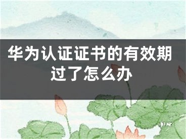 華為認(rèn)證證書(shū)的有效期過(guò)了怎么辦